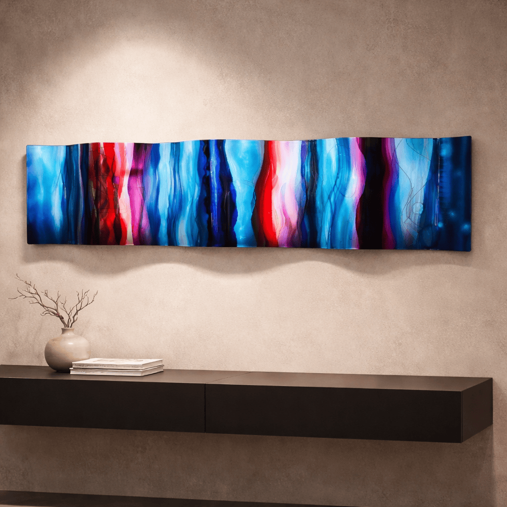 Neon Horizons - Metal Wave Art 10"x46"