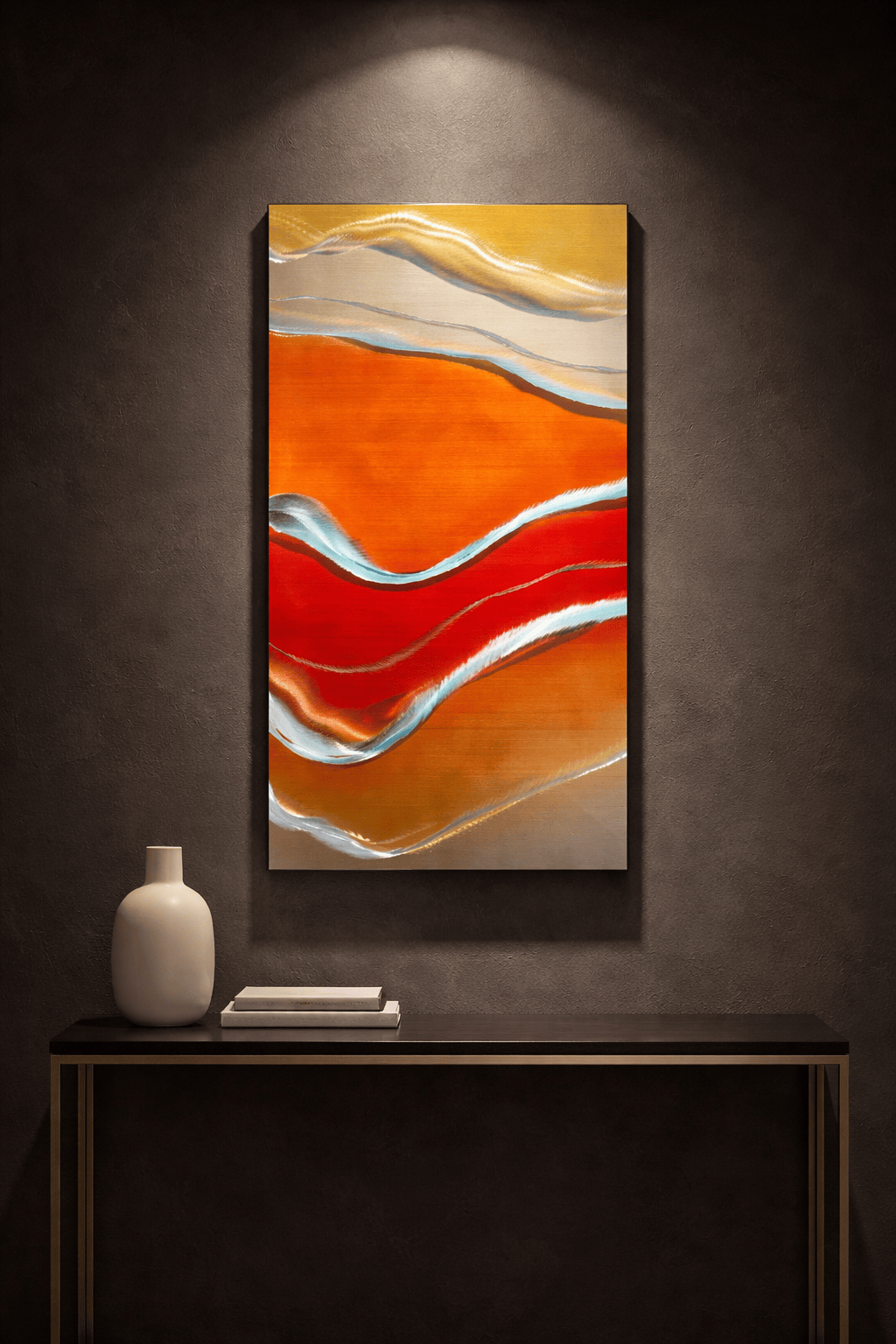 Desert Sunset - Metal Wave Art 18"x36"