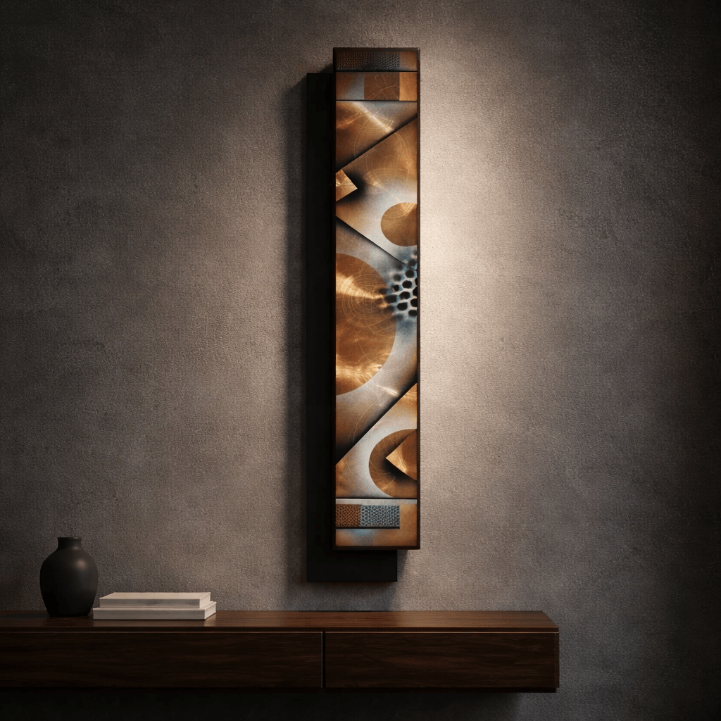 Golden Convergence - Metal Wave Art 9"x52"