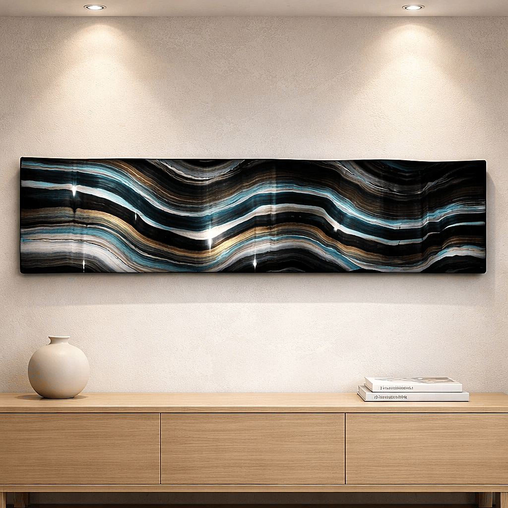 Midnight Tides - Metal Wave Art 10"x46"