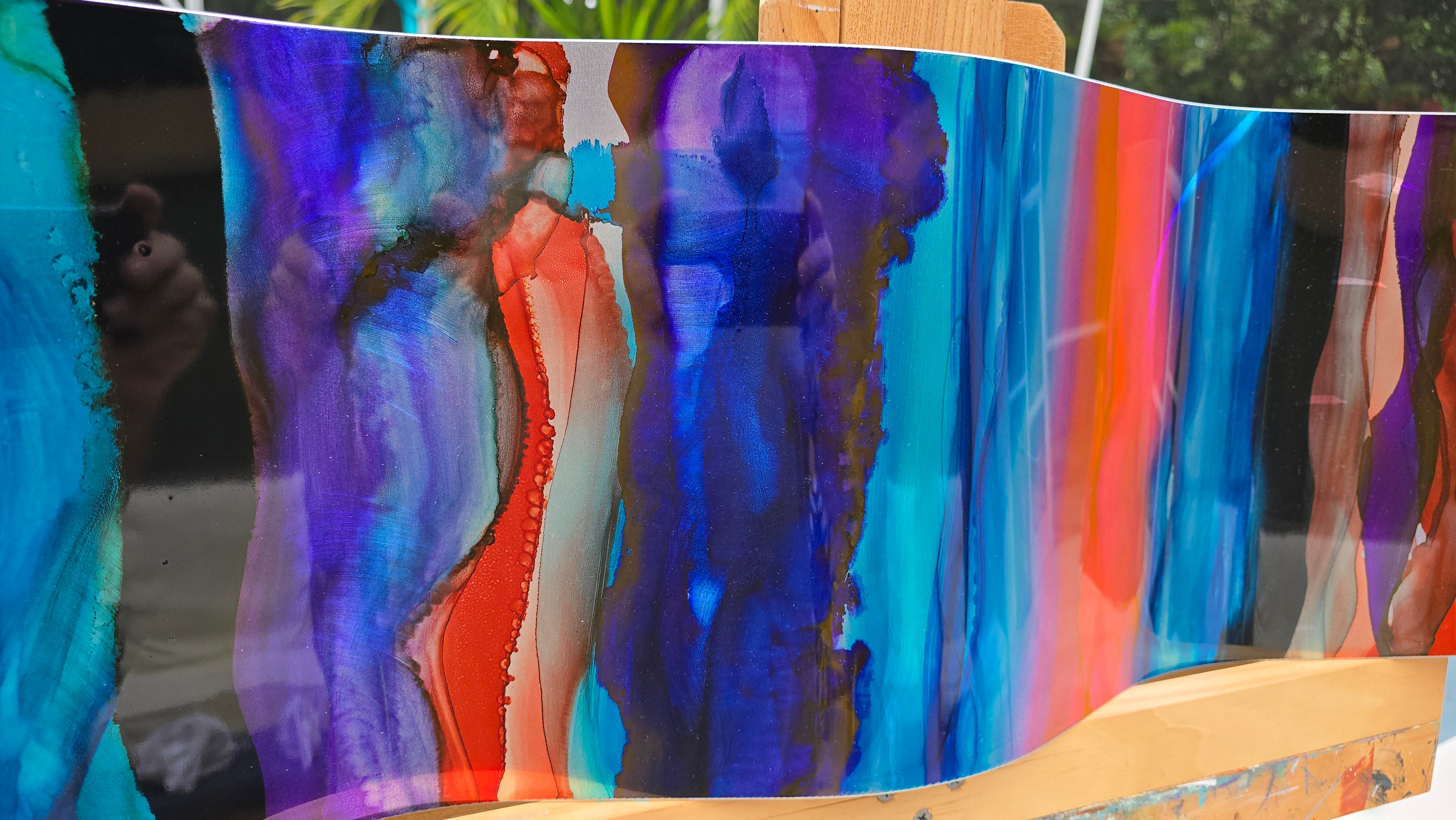 Oceanic Dreamscape - Vibrant Abstract Metal Wall Art