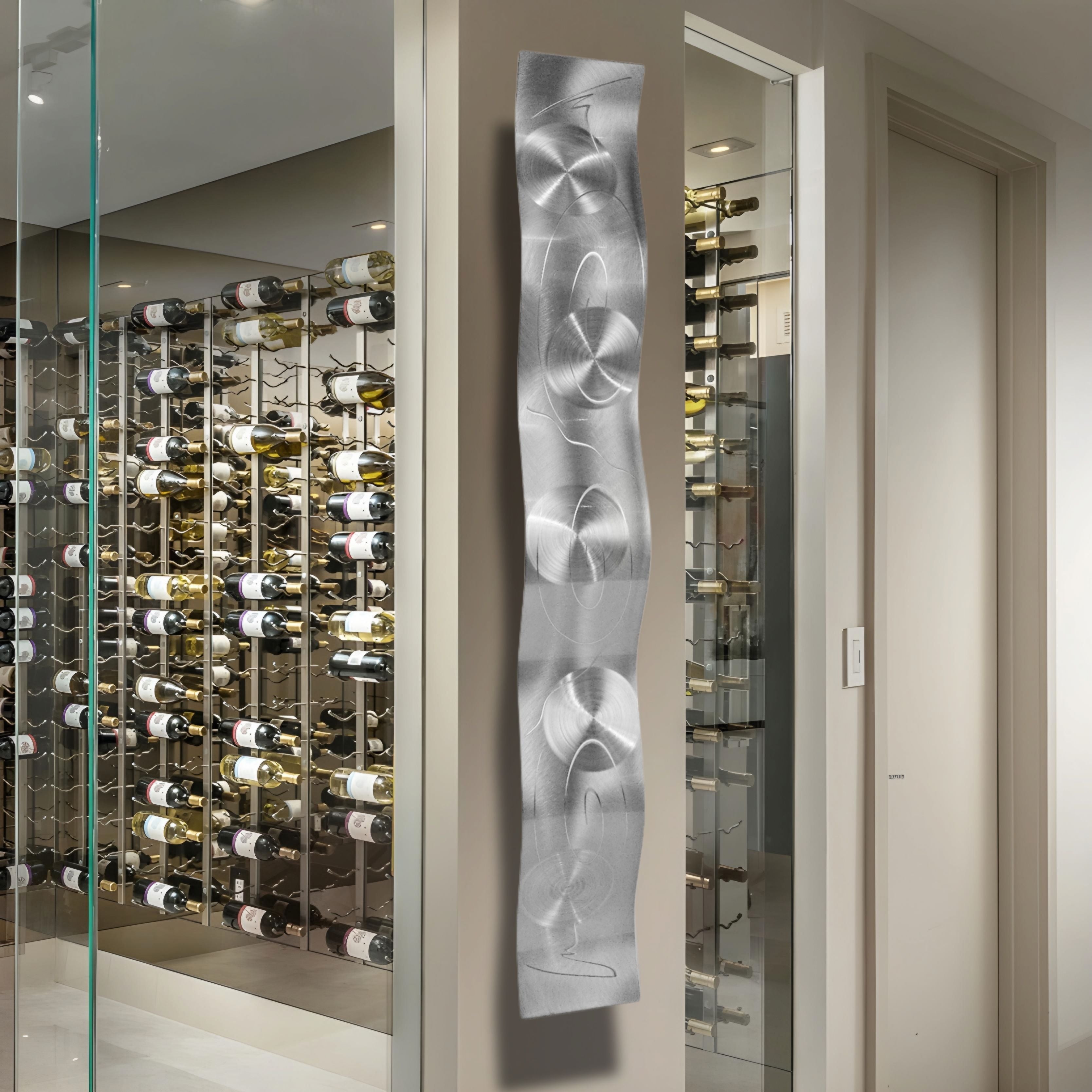 Moonlit Ripples - Metal Wave Art 46.5"x6"