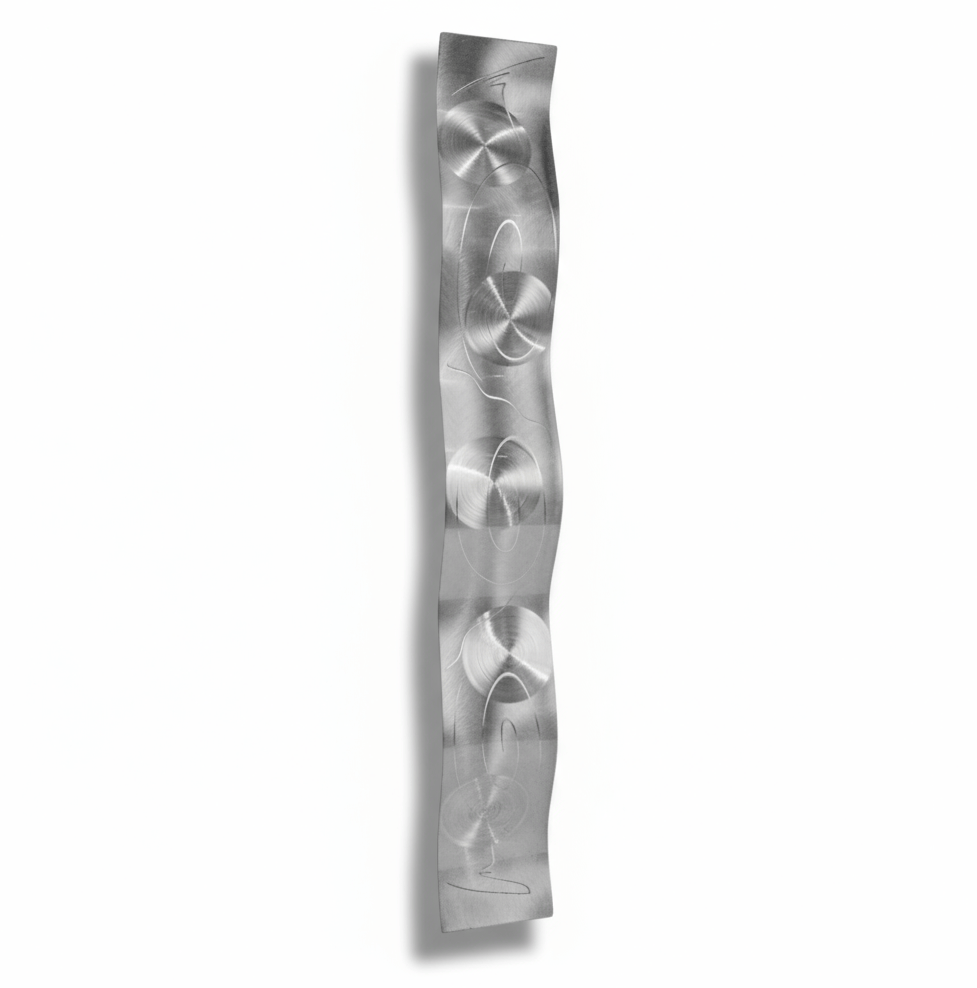 Silver Contemporary Metal Wall Accent Sculpture by Jon Allen 46.5