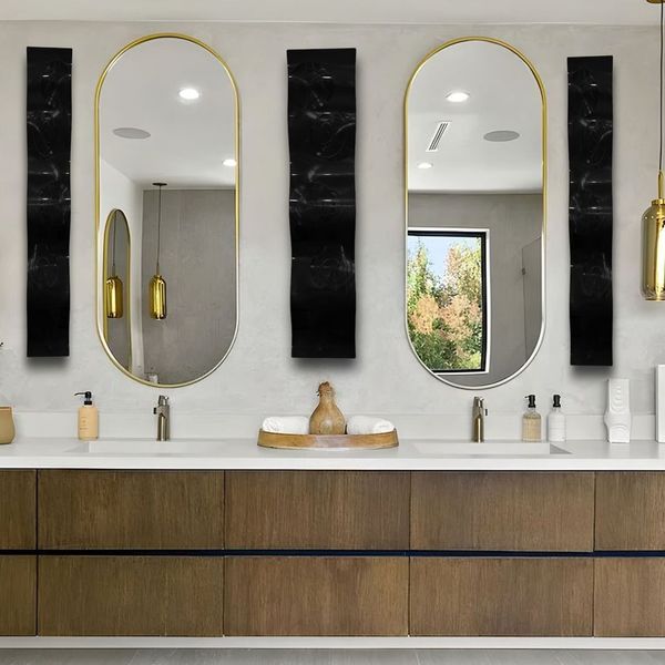 Midnight Flow - Metal Wave Art 46.5"x6"