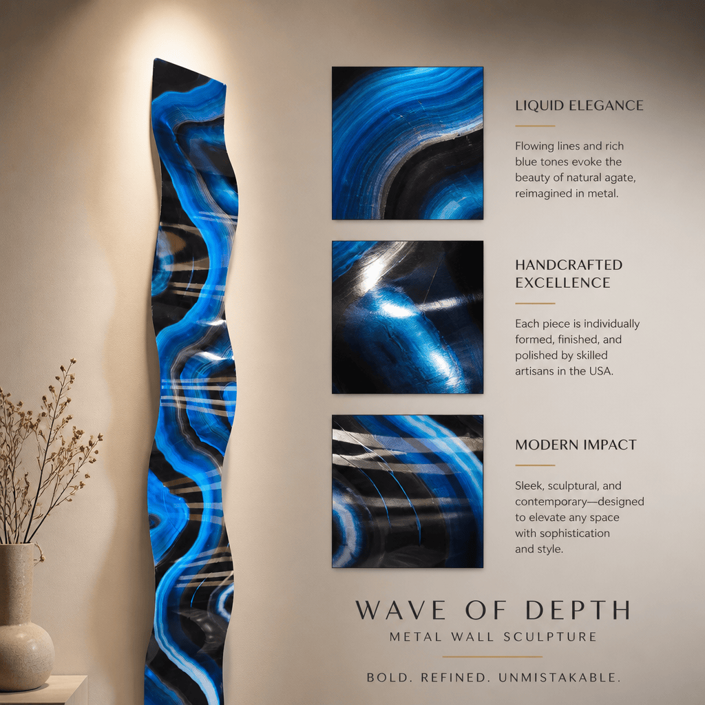 Fathom - Metal Wave Wall Art 6"x46"