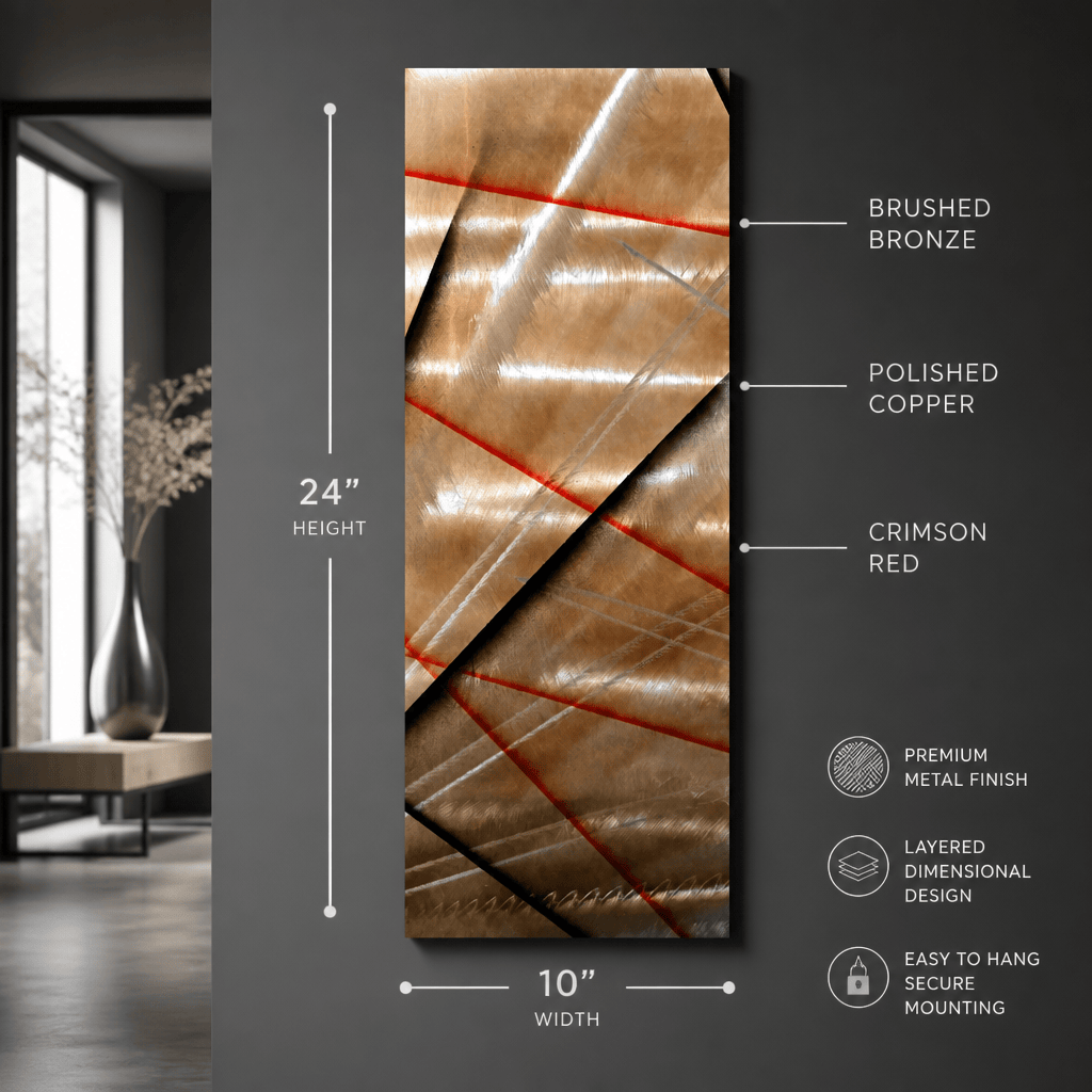 Fault Lines - Metal Wall Art 10"x24"