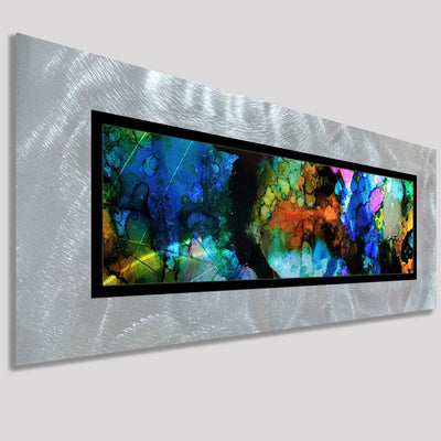 Only One!  Multicolor Abstract Painting    31" x 12" x 2" Metal by Jon Allen - GEM P76