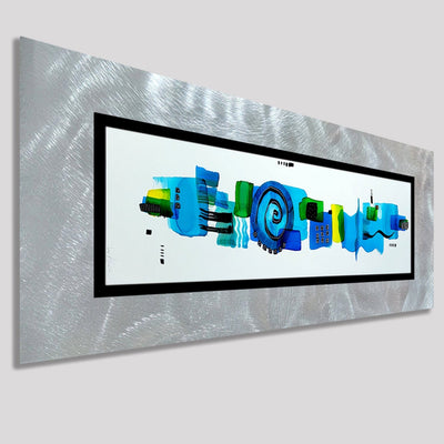 Only One!  Multicolor Abstract Painting    31" x 12" x 2" Metal by Jon Allen - GEM P92