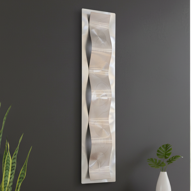 Gilded Spiral - Metal Wave Wall Art 10"x47"