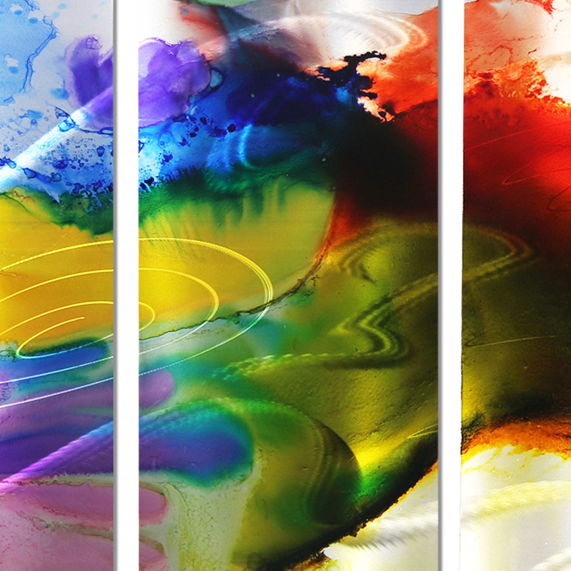 Ethereal Bloom - Multi-Panel Metal Wall Art 64"x24"