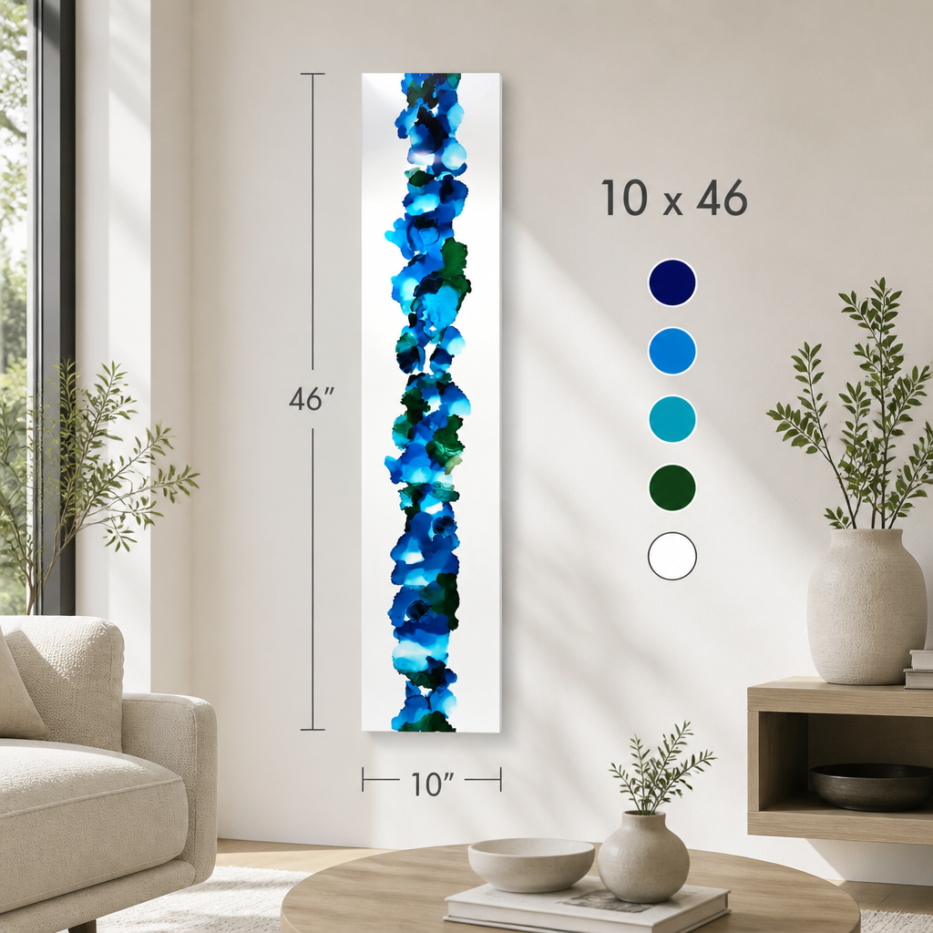 Oceanic Flow - Metal Wall Art 10"x46"