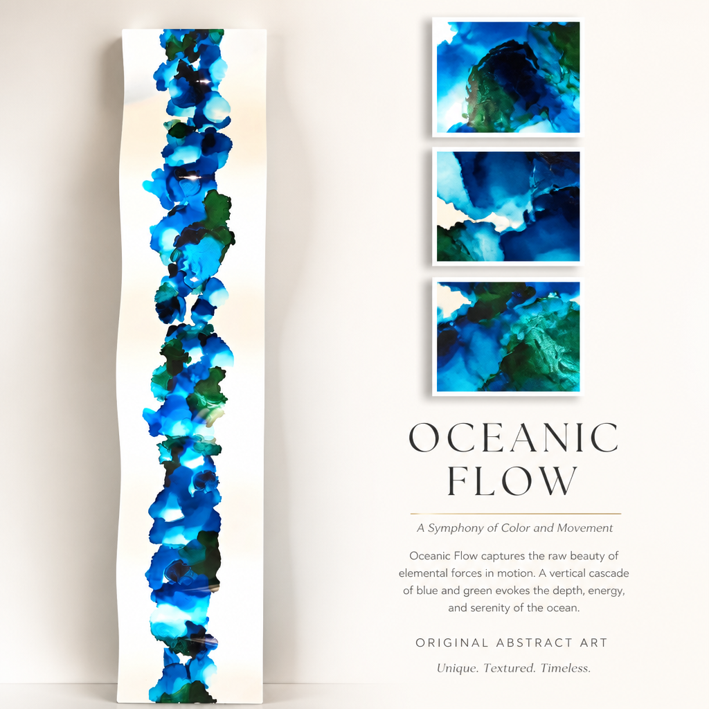 Oceanic Flow - Metal Wall Art 10"x46"