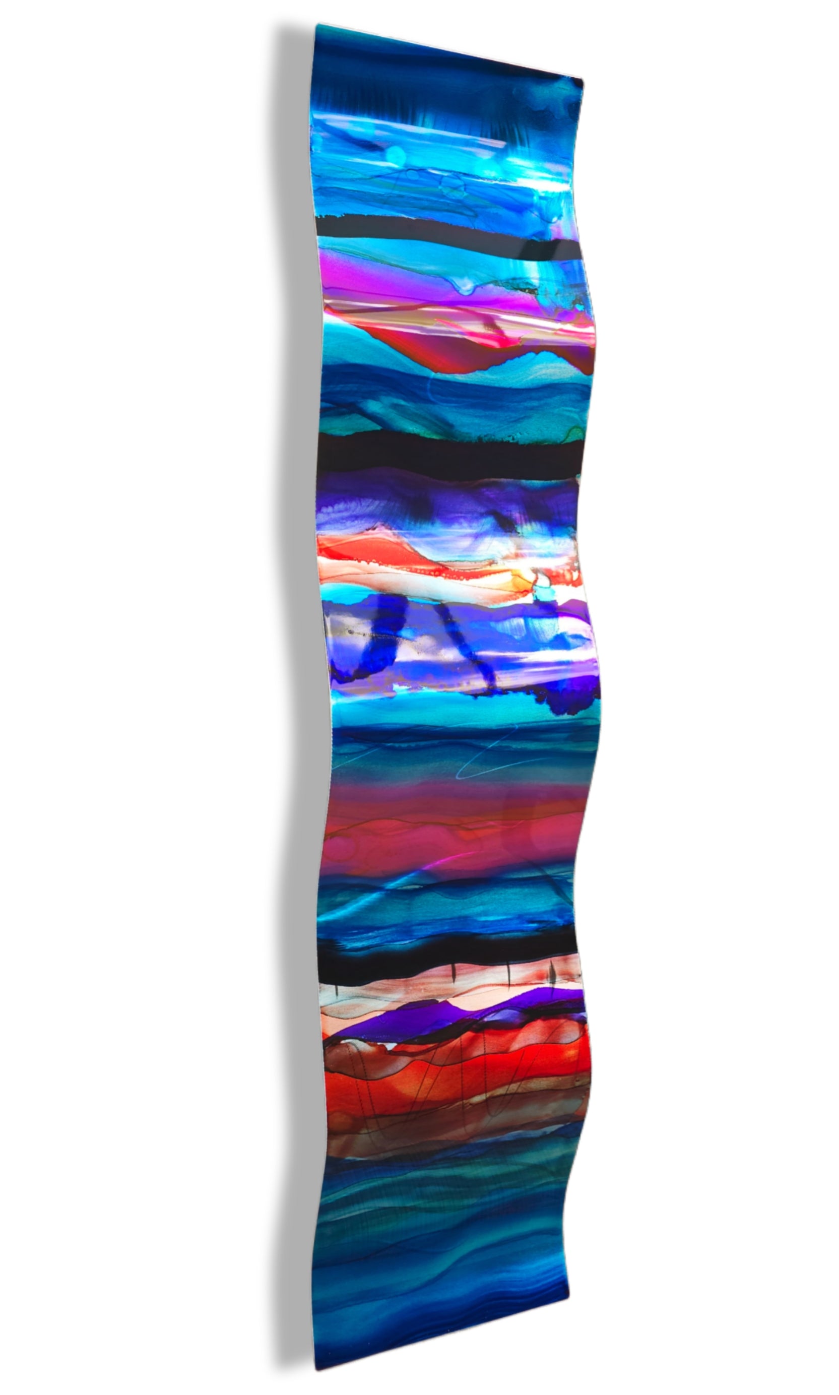 Oceanic Dreamscape - Vibrant Abstract Metal Wall Art