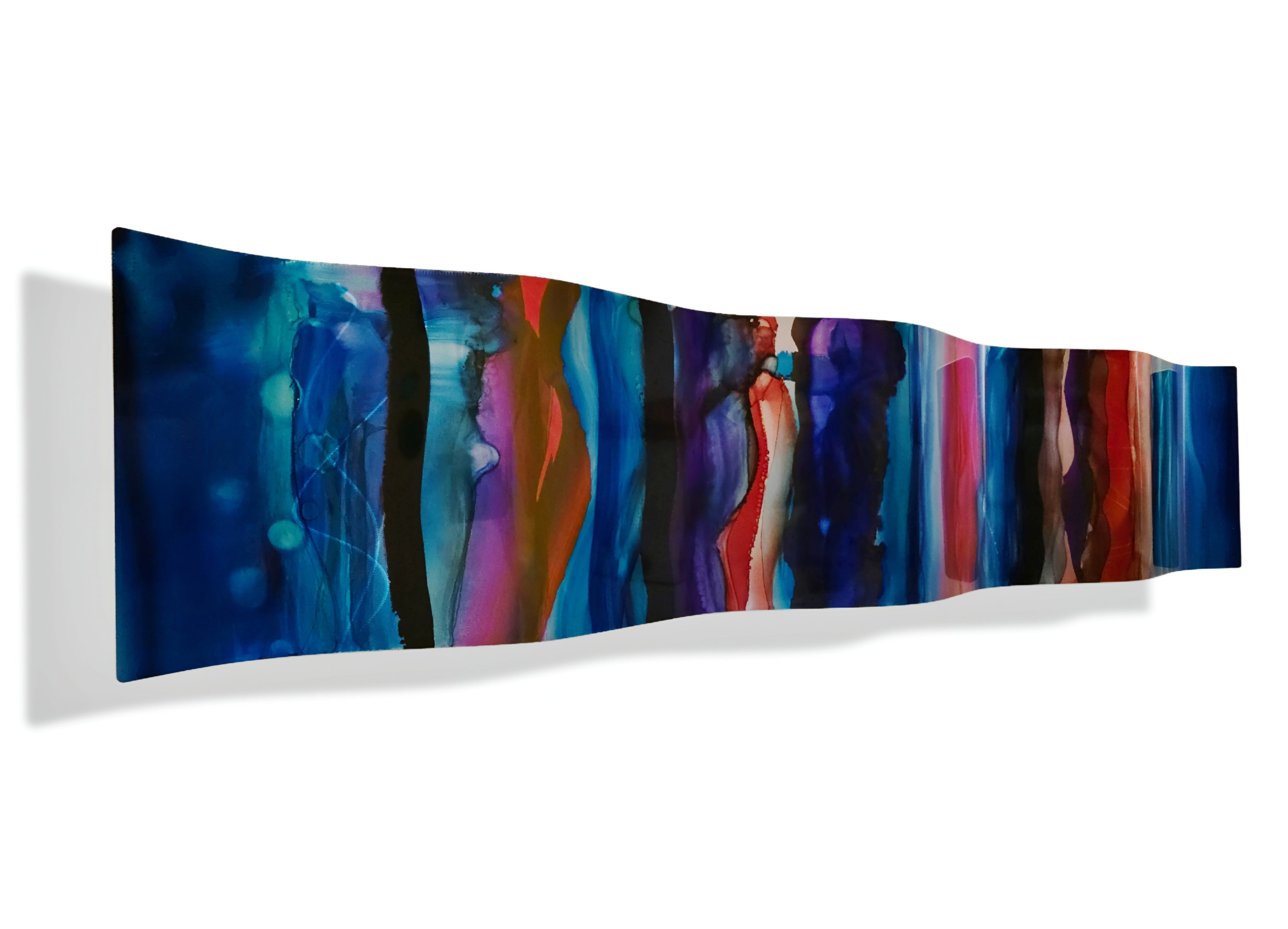 Oceanic Dreamscape - Vibrant Abstract Metal Wall Art