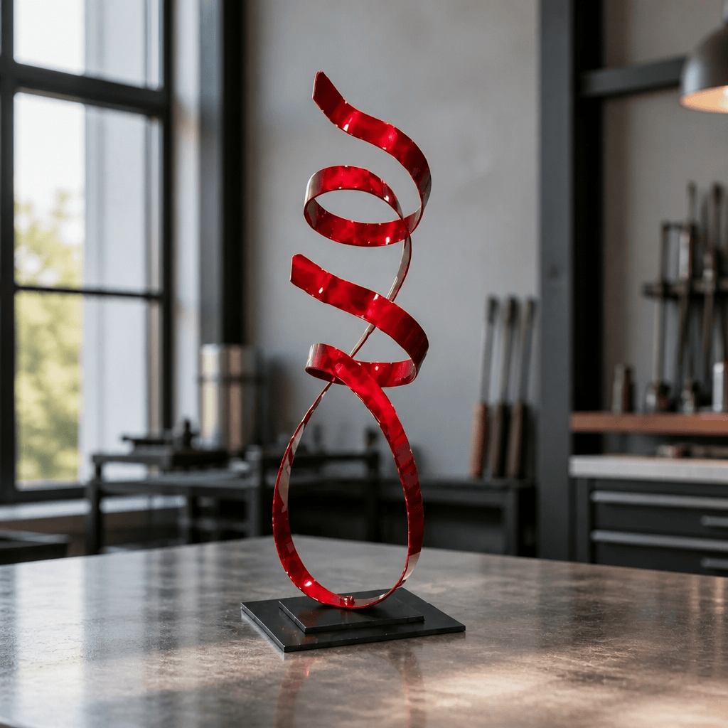 (Scarlet Ascent) - Metal Sculpture 18"x7"