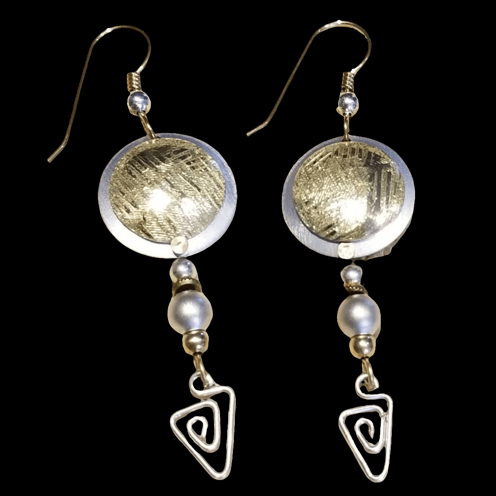 Gold and silver earrings
