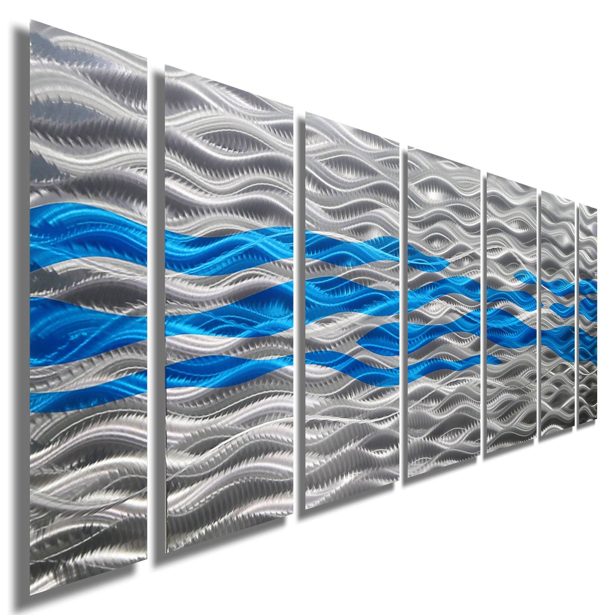 Flowing Depths - Multi-Panel Metal Wall Art 64"x24"