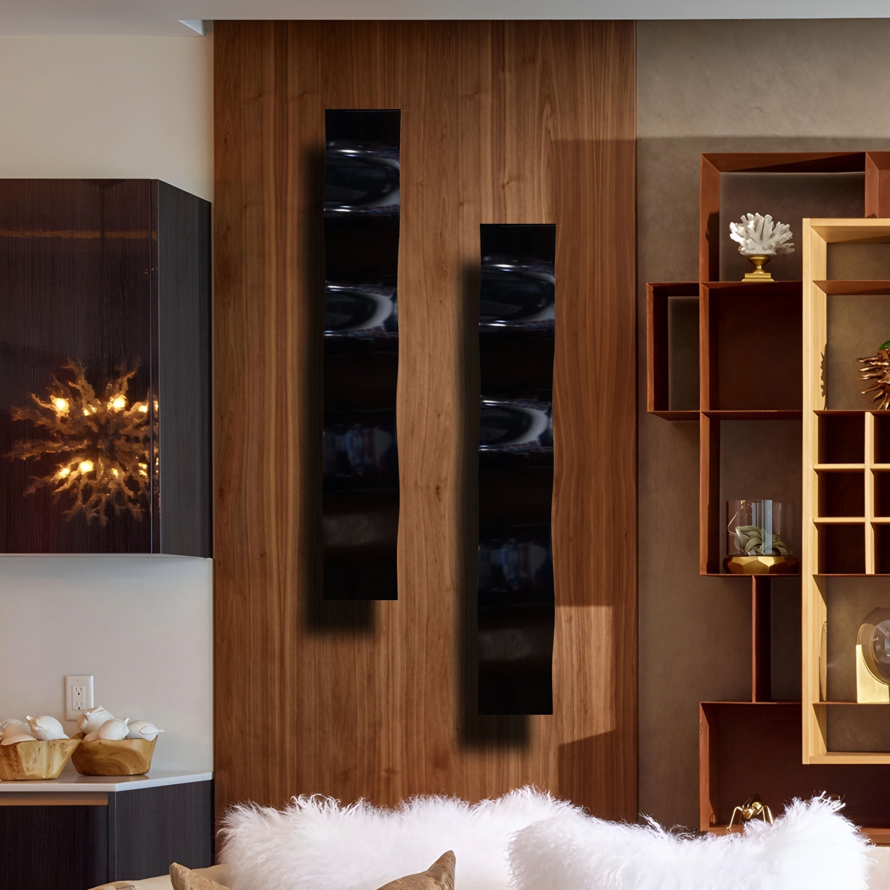 Midnight Flow - Metal Wave Art 46.5"x6"