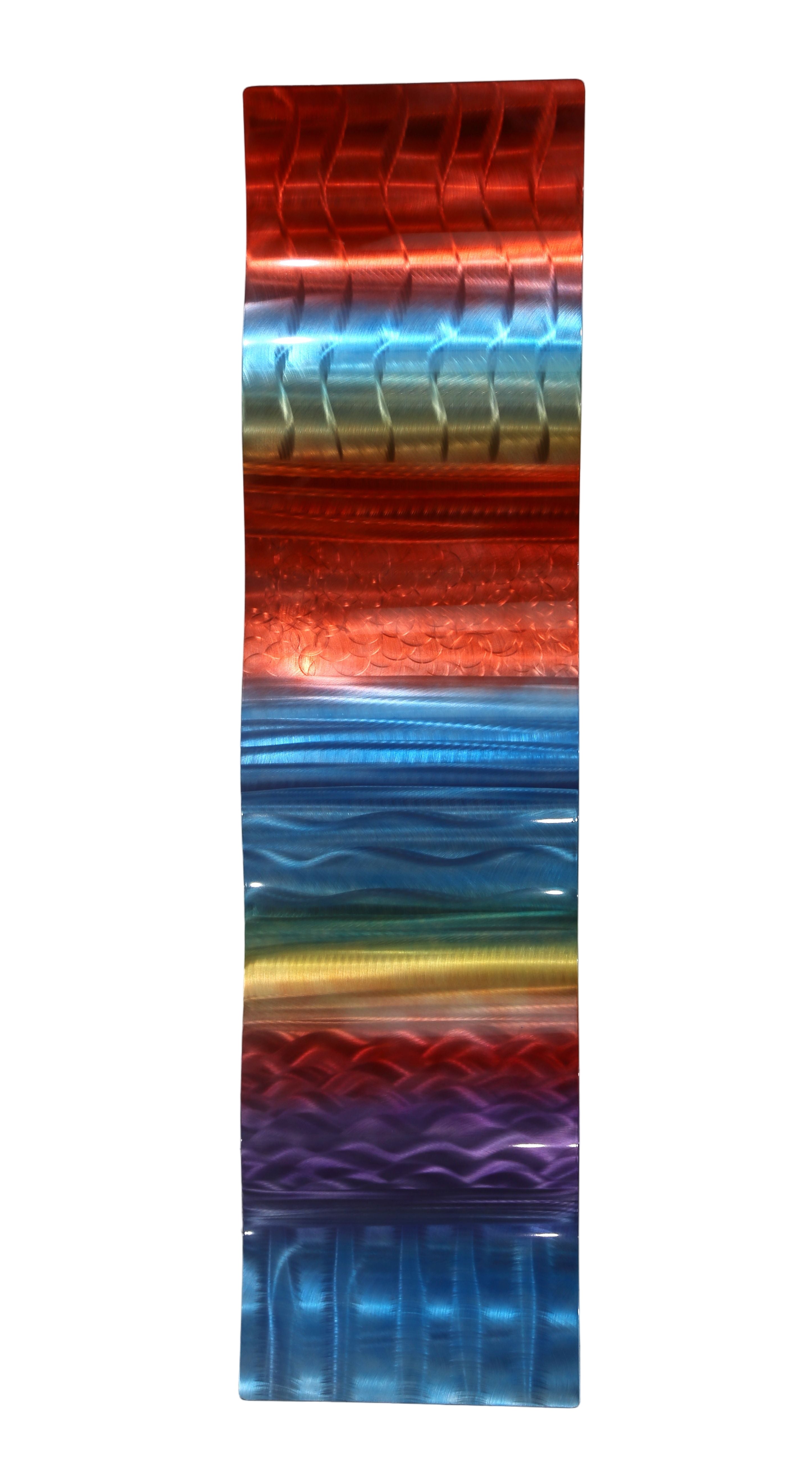 Luminous Tides - Metal Wave Art 46"x10"