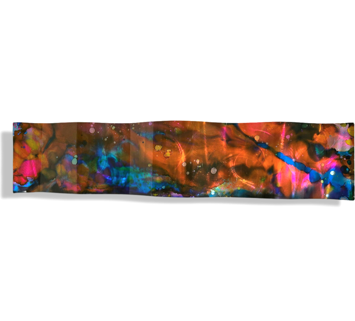 Multicolor Abstract Wall Sculpture Hand Painted 46" x 10" x 2" WAV 459