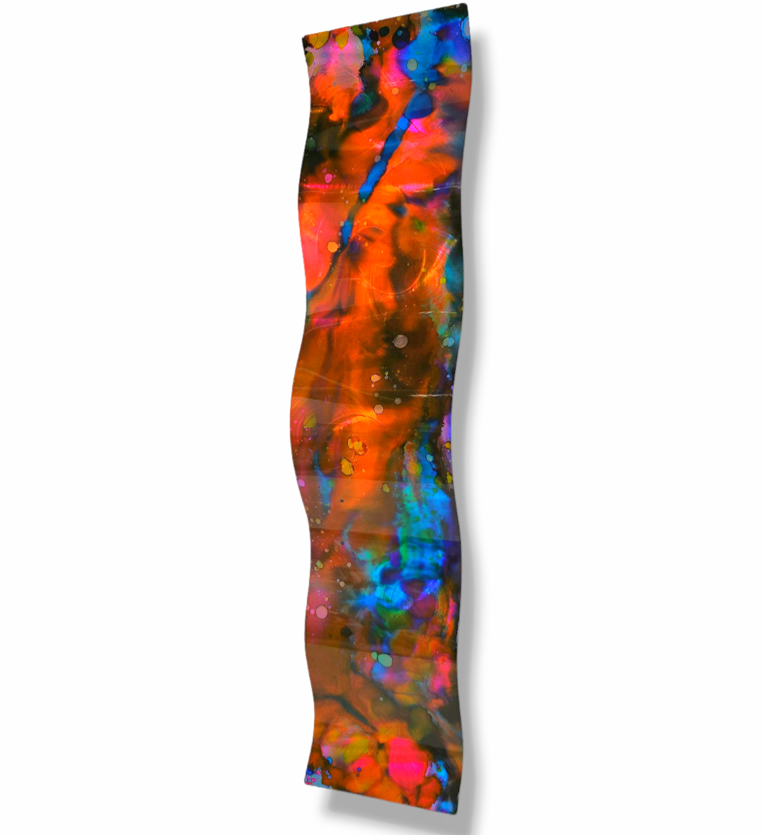 Multicolor Abstract Wall Sculpture Hand Painted 46" x 10" x 2" WAV 459