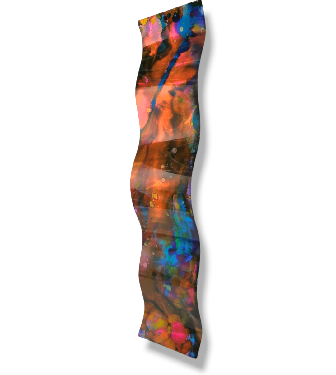 Multicolor Abstract Wall Sculpture Hand Painted 46" x 10" x 2" WAV 459