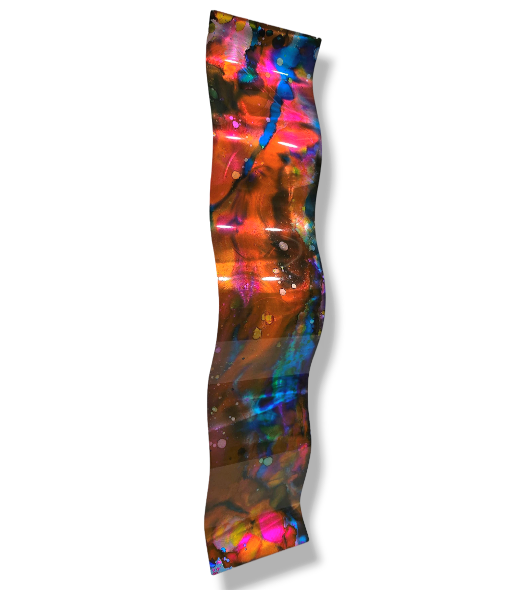 Multicolor Abstract Wall Sculpture Hand Painted 46" x 10" x 2" WAV 459