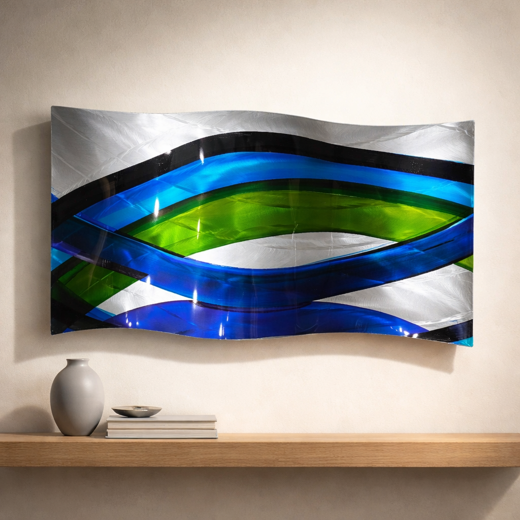 Vivid Tide - Metal Wave Wall Art 12"x19" (gem p 27)