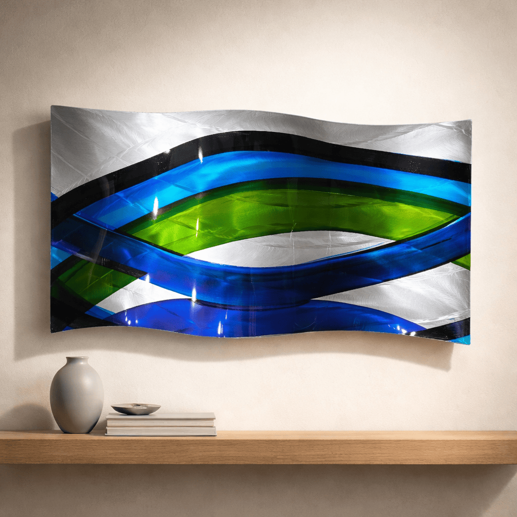 Vivid Tide - Metal Wave Wall Art 12"x19" (gem p 27)
