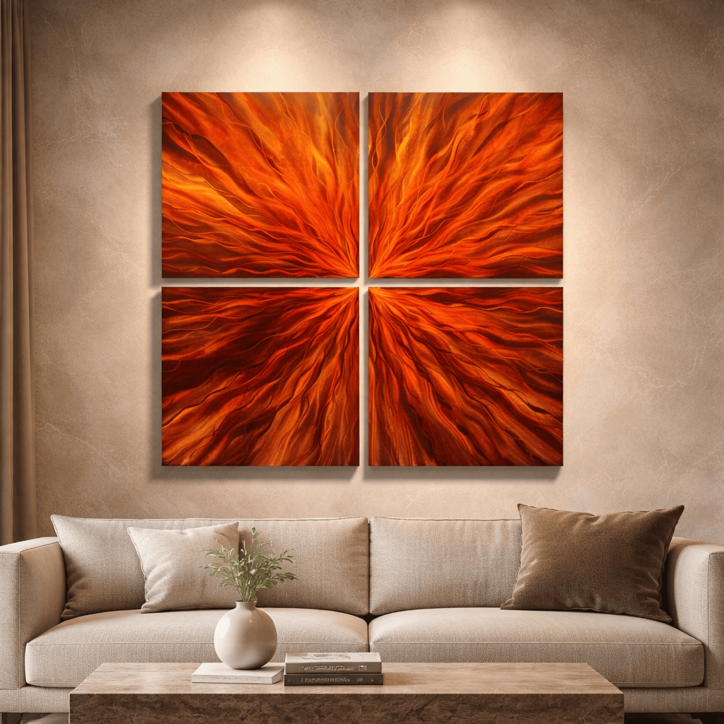 Solar Ignition - Metal Wall Art Set of 4 (50"x50" overall)