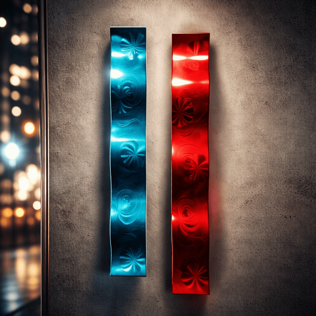 Azure & Crimson Tide - Metal Wave Wall Art Set of 2 (wav81)