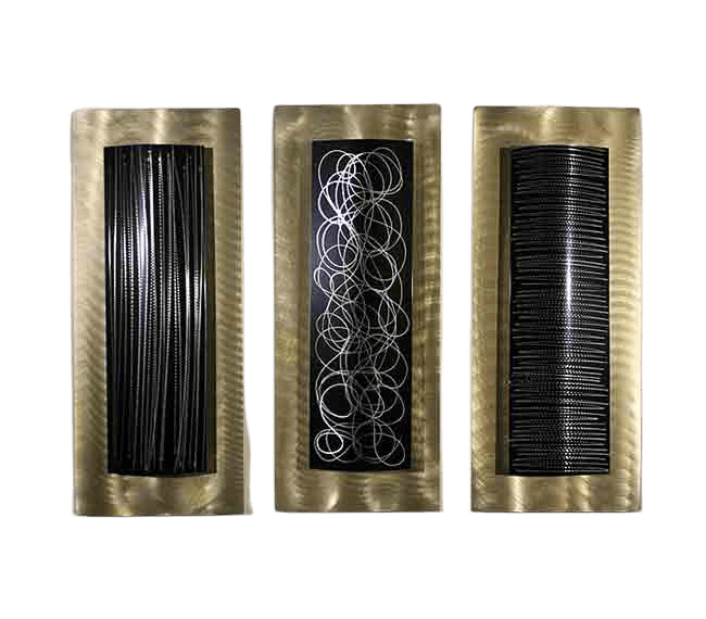 Golden Nocturne - Metal Wall Art Triptych 11"x24" (each)