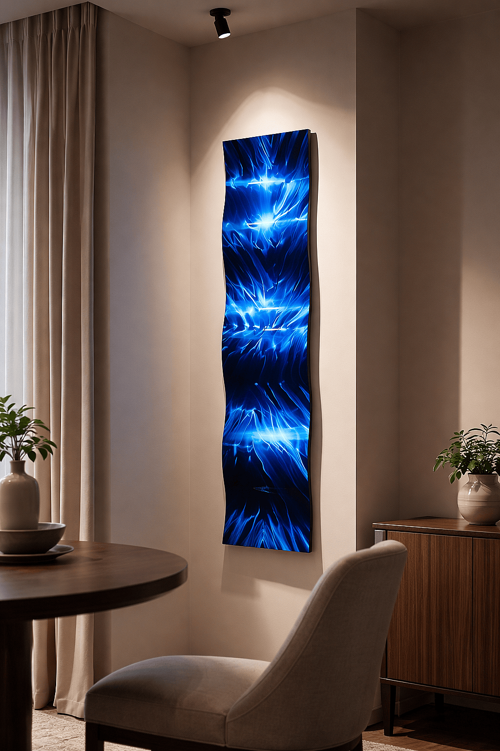 Electric Depths - Metal Wave Art 10"x46"