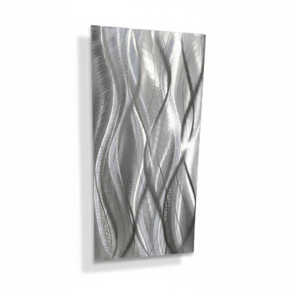 Silver Cascade - Contemporary Metal Wall Art