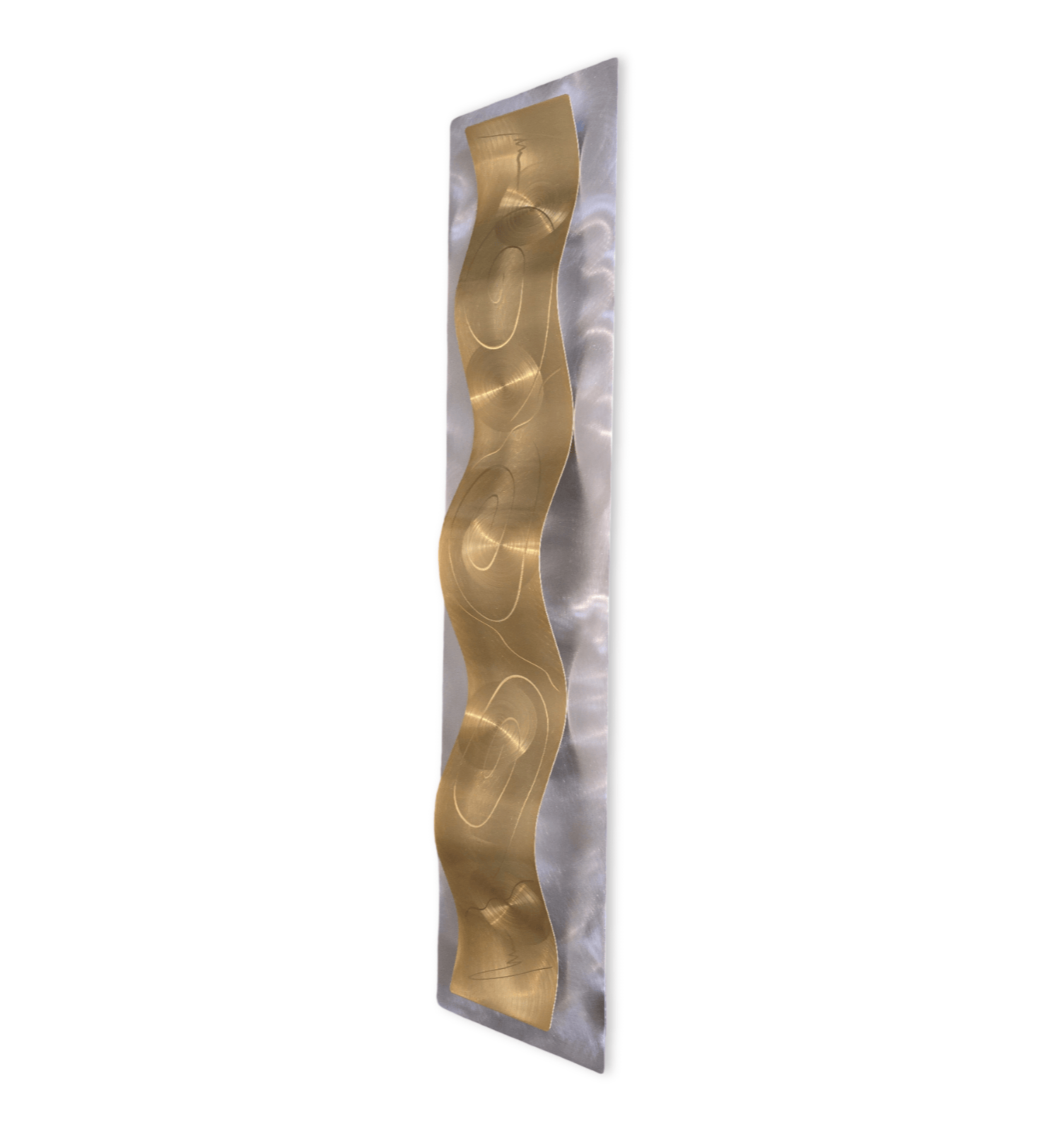 Golden Orbit - Metal Wave Wall Art 10"x46"