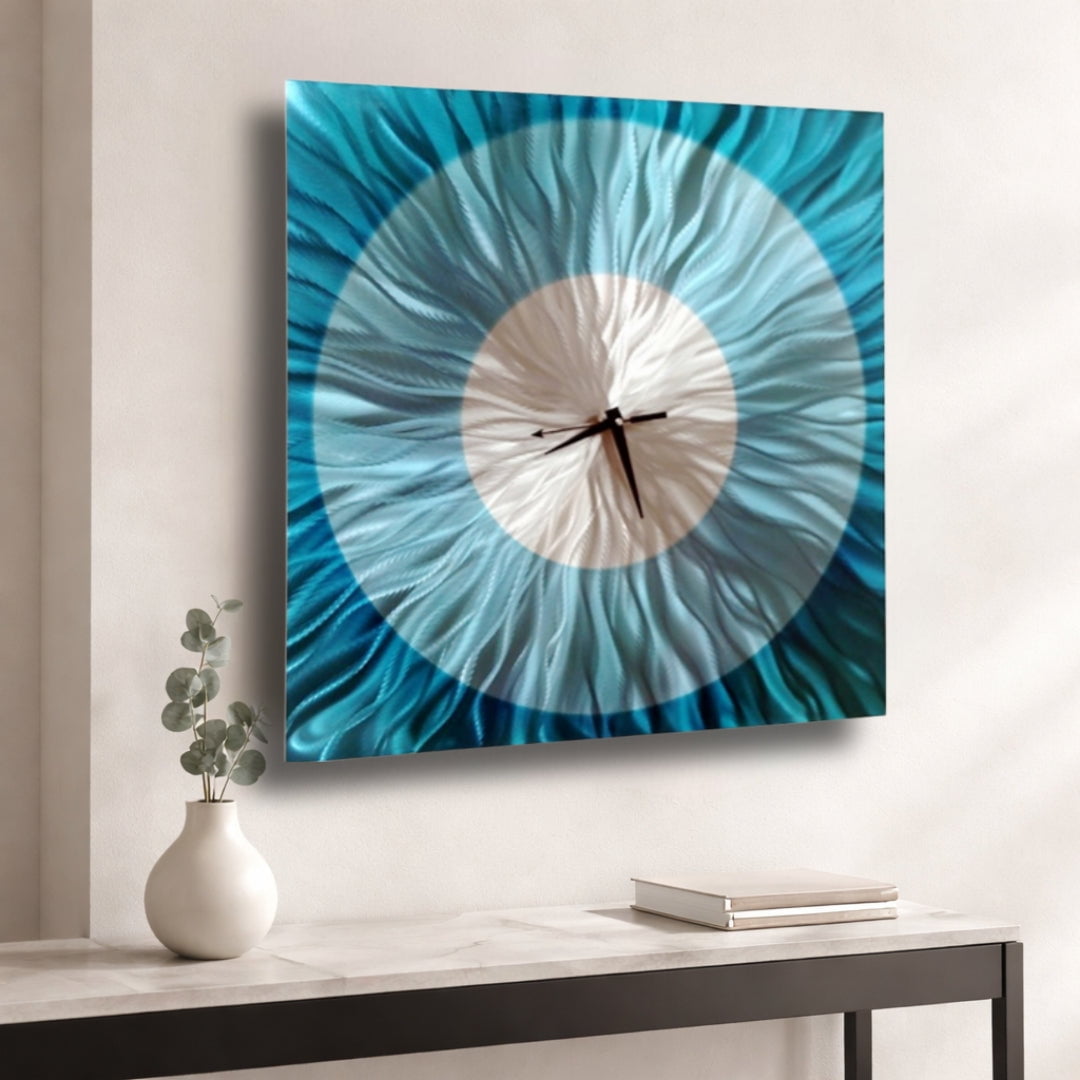 Celestial Eye - Metal Wall Clock 24"x24" (aquatica)