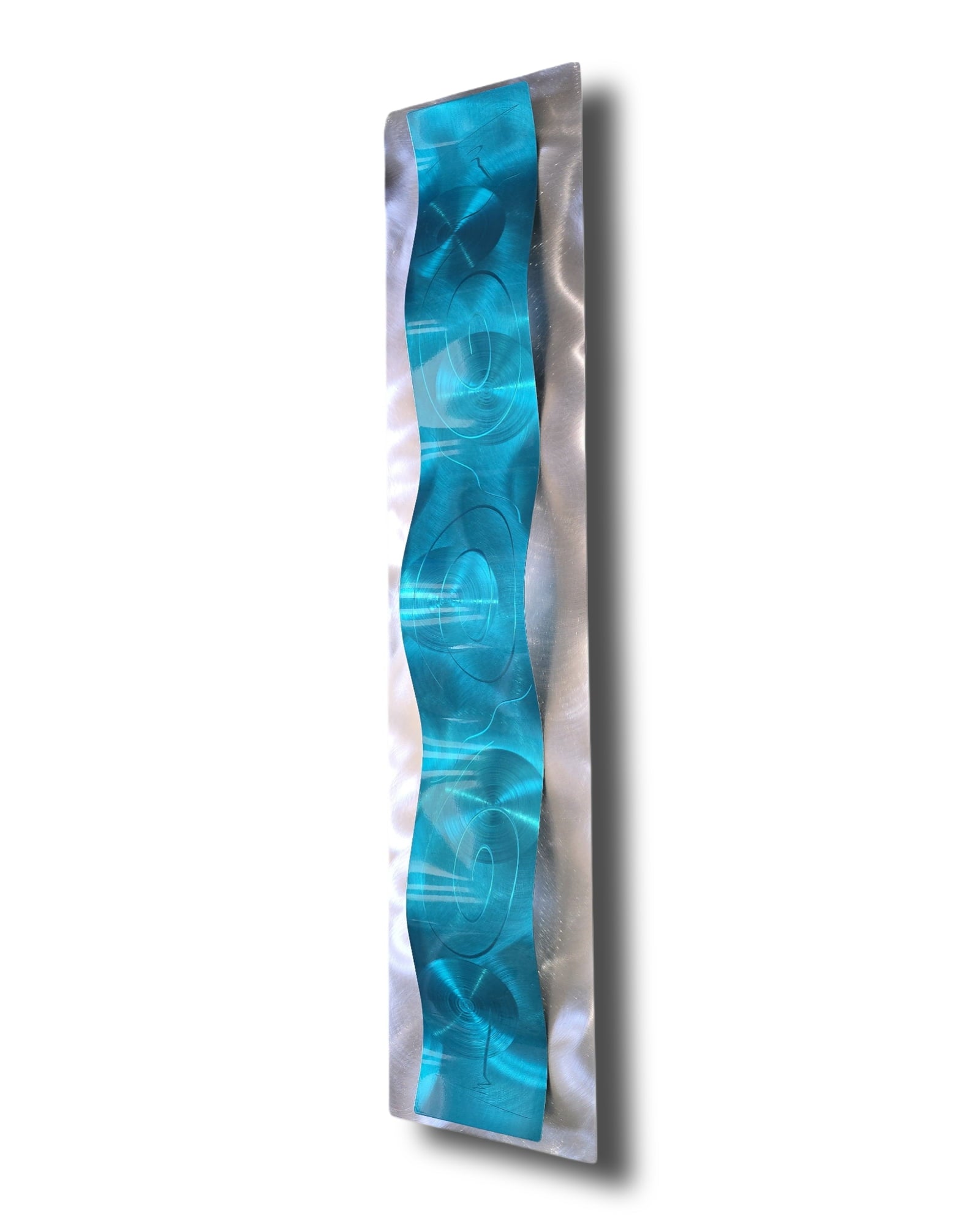 Lagoon Pulse - Metal Wave Wall Art 10"x46"