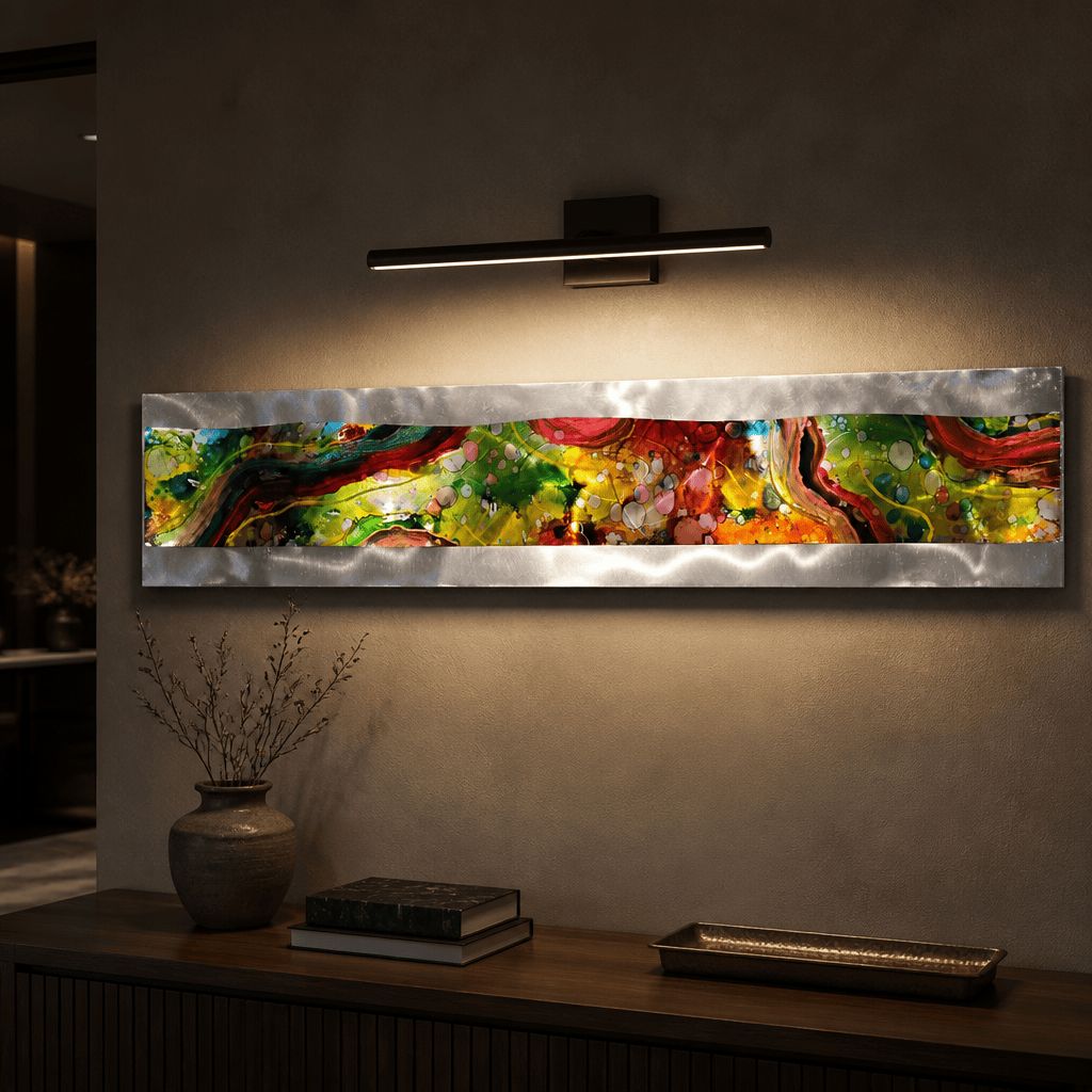 Tropical Surge - One of a Kind - Metal Wave Wall Art 10"x46"