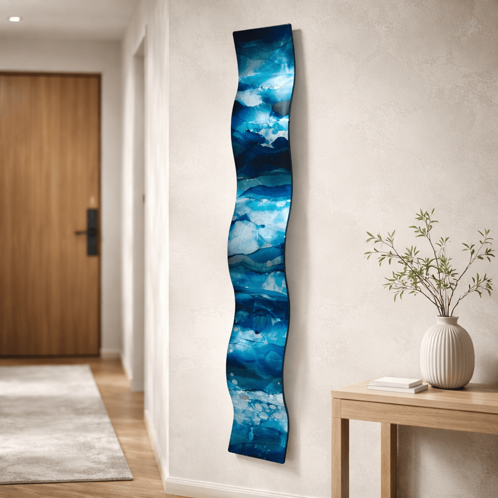 Luminous Deep - Metal Wave Wall Art 6"x46" (wav448)