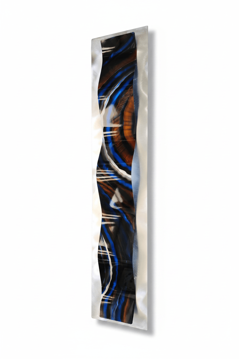 Midnight Indigo - Metal Wave Wall Art 10"x47"