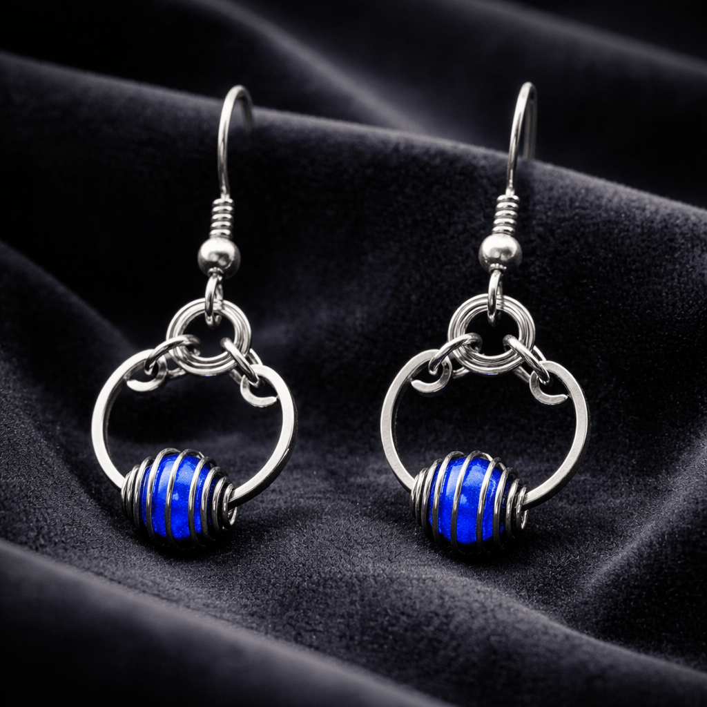 Azure Sphere Earrings 1"
