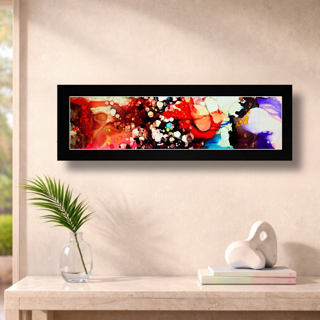 Crimson Celebration - Metal Wall Art 9"x27"