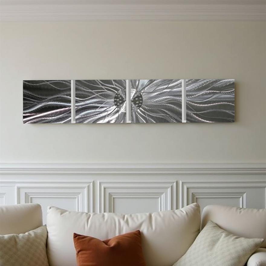 Radiant Bloom - 4-Piece Metal Wall Art Set 12"x12"