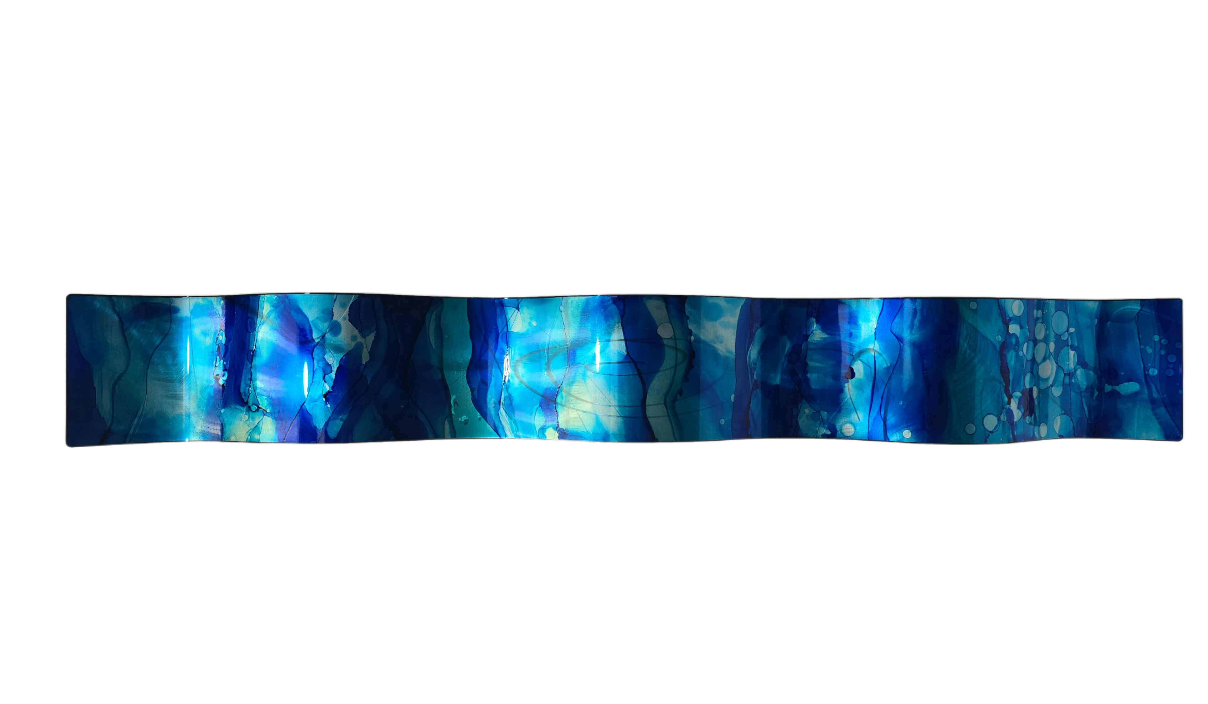 Luminous Deep - Metal Wave Wall Art 6"x46" (wav448)