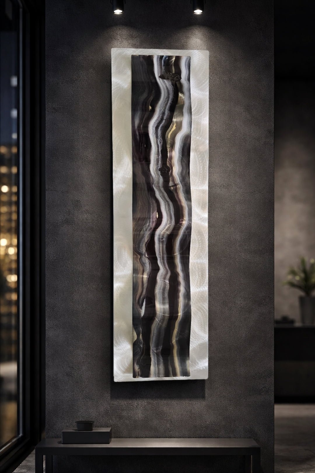 Shadow Flow - Metal Wave Wall Art 10"x46"