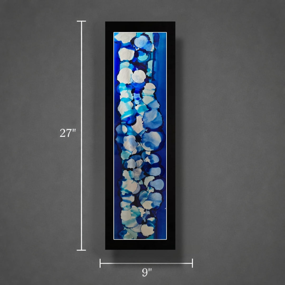 Sapphire Pearls - Metal Wall Art 9"x27"