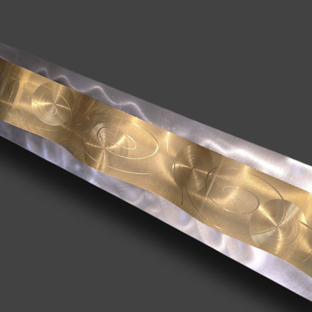 Golden Orbit - Metal Wave Wall Art 10"x46"