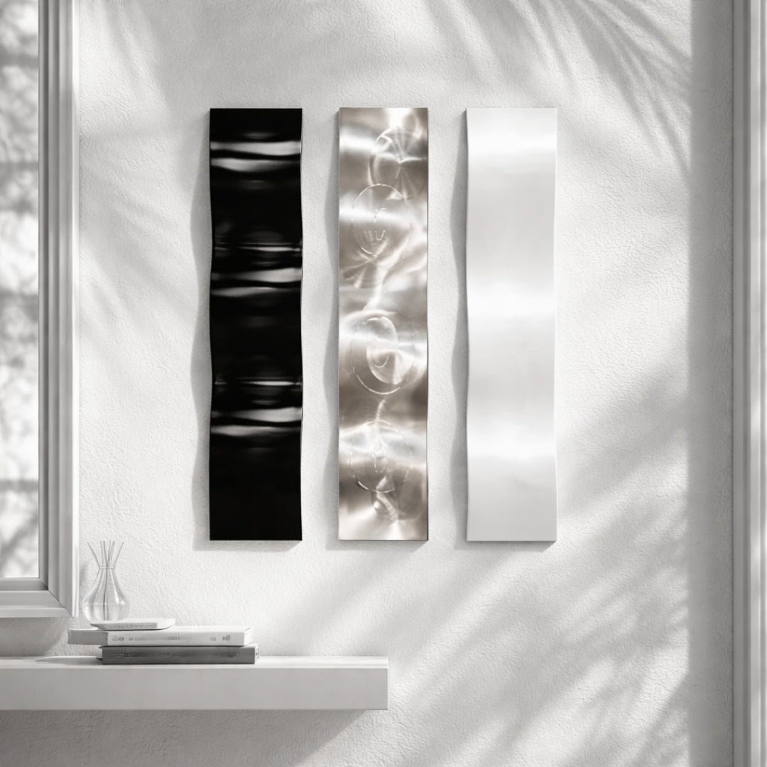 Silent Current - Metal Wave Wall Art 3 waves 10"x46" each