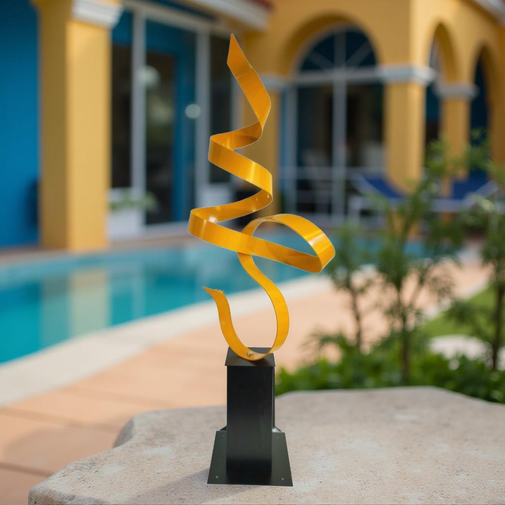 Sunlit Ascension - Freestanding Metal Sculpture 48"H