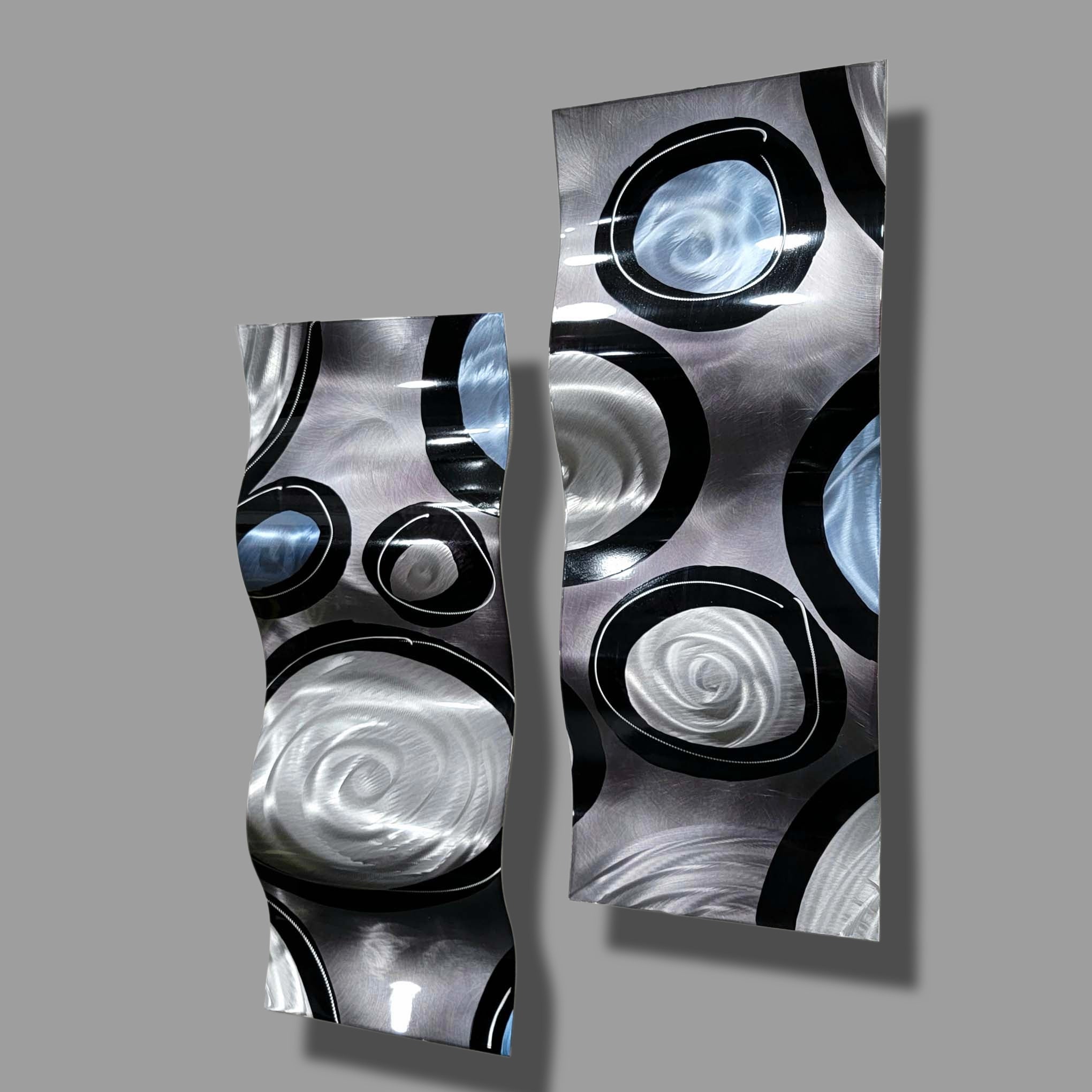 Lunar Orbit - Metal Wall Art Diptych 12"x28"